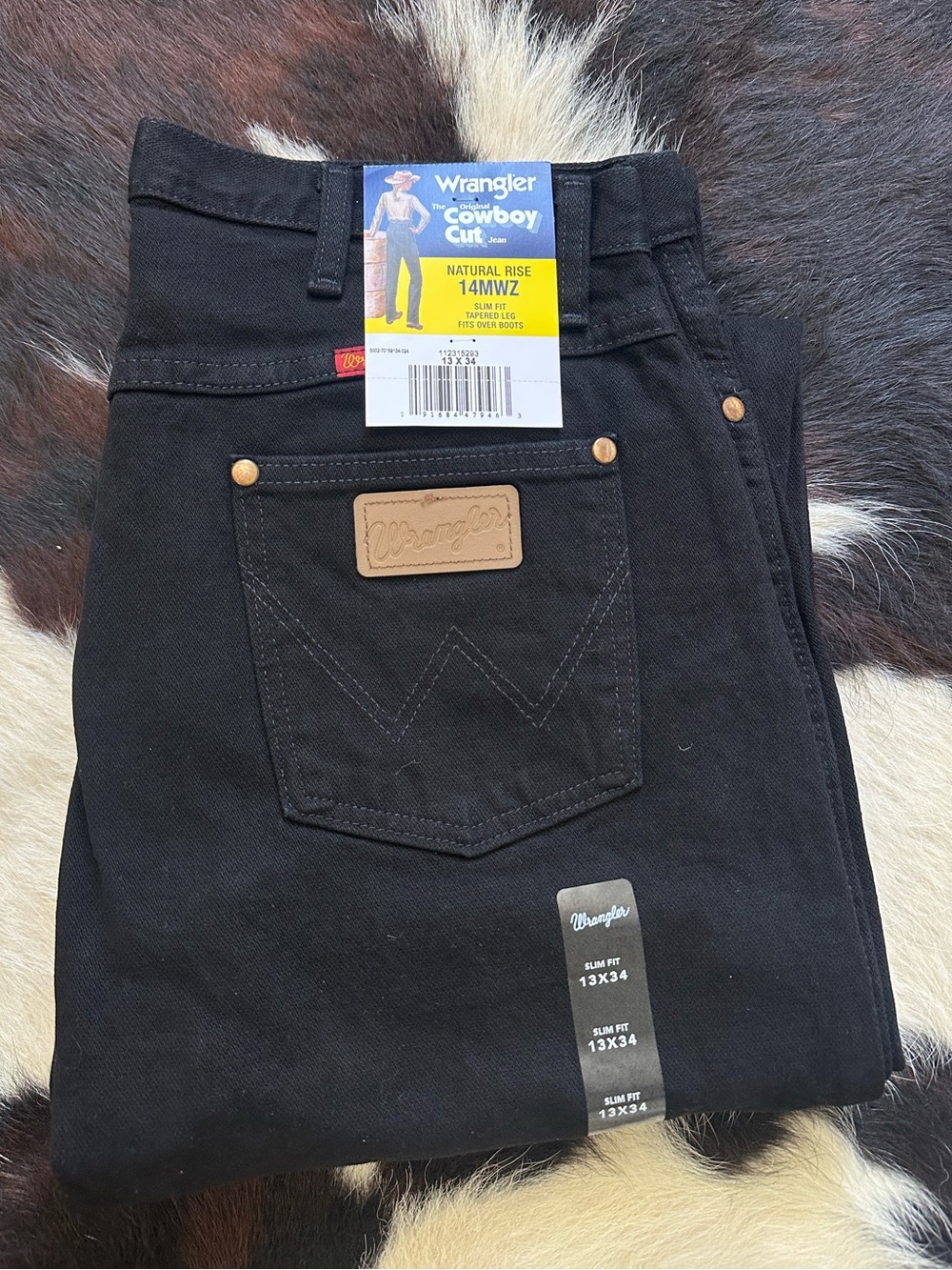 Wrangler Cowboy Cut‎ Slim Fit Jeans Women's 13x34 Black Cotton 14MWZ Bootcut NWT